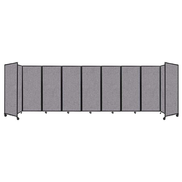Room Divider 360 Folding Portable Partition 25' x 6'10" Cloud Gray Fabric
